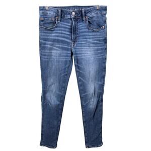 American Eagle Denim Pants Jeans Men's Size 30x34 Blue Airflex+ Slim Whiskers